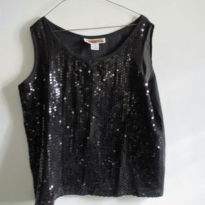 Women's Sequins Tank Top Black Xl